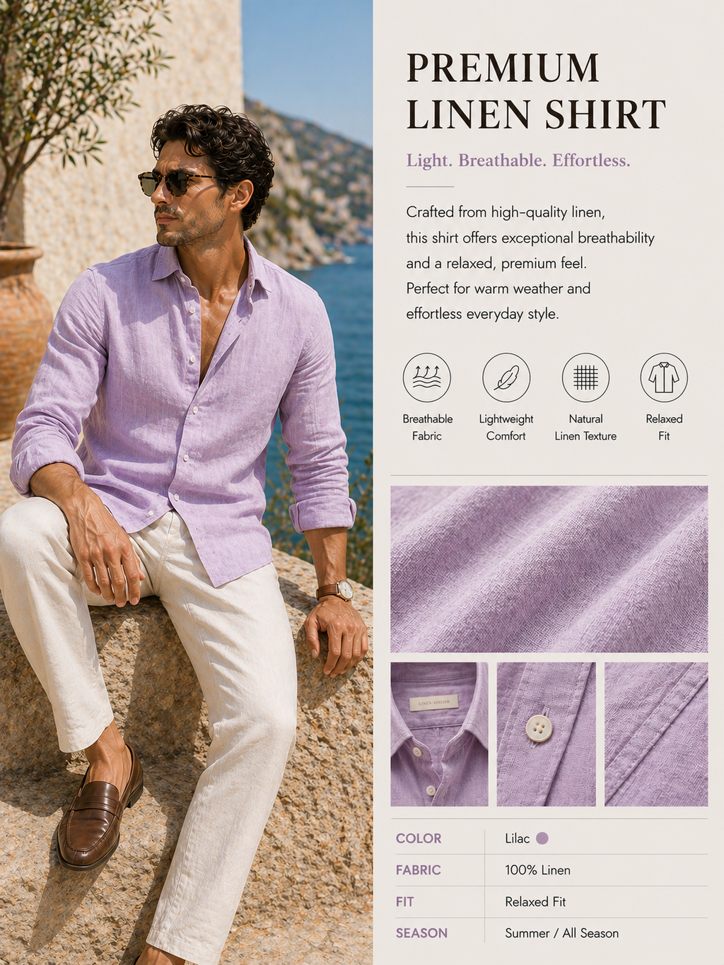 Lilac Linen Shirt