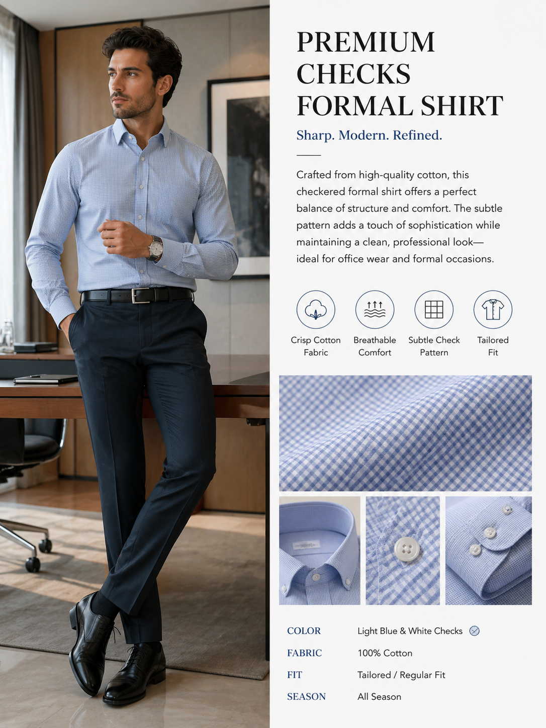 Light Blue Checks Shirt