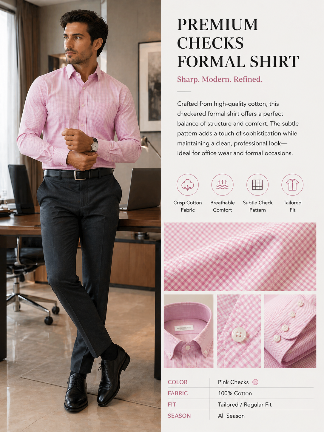 Pink Checks Shirt