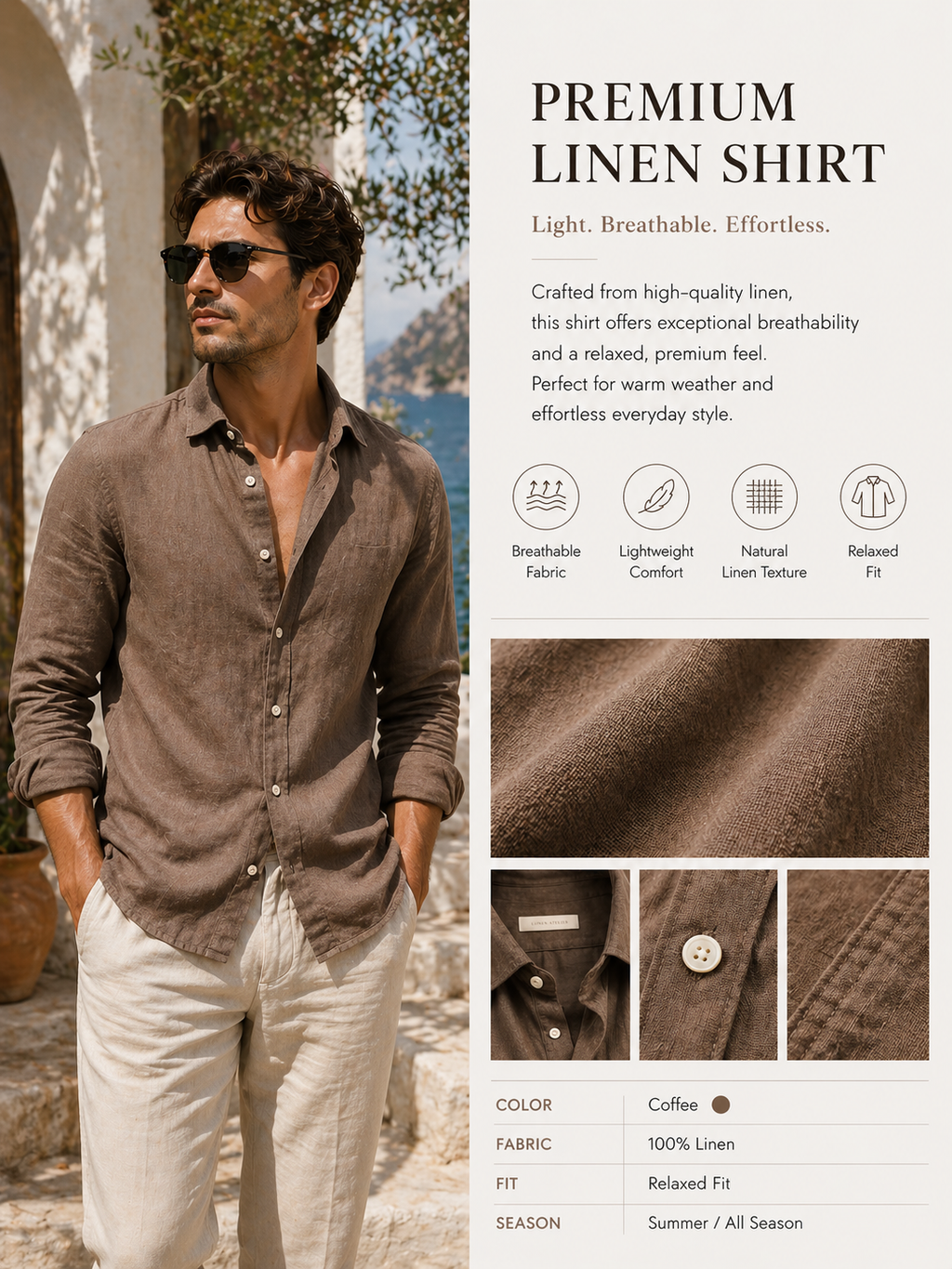 Mocha Linen Shirt
