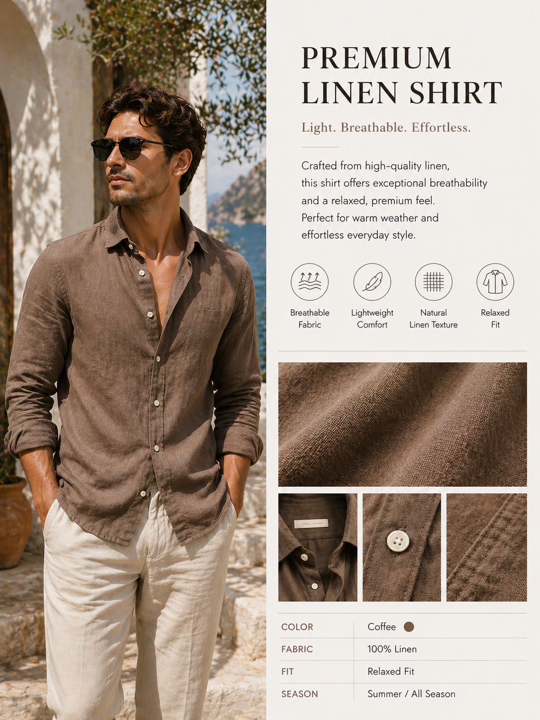 Mocha Linen Shirt
