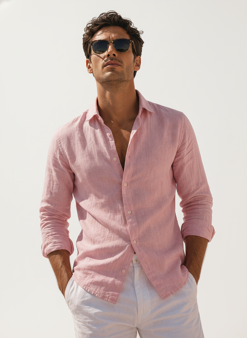 Coastal Pink Linen Shirt