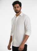 Ivory White Textured Shirt