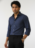 Navy Pinstripe Shirt