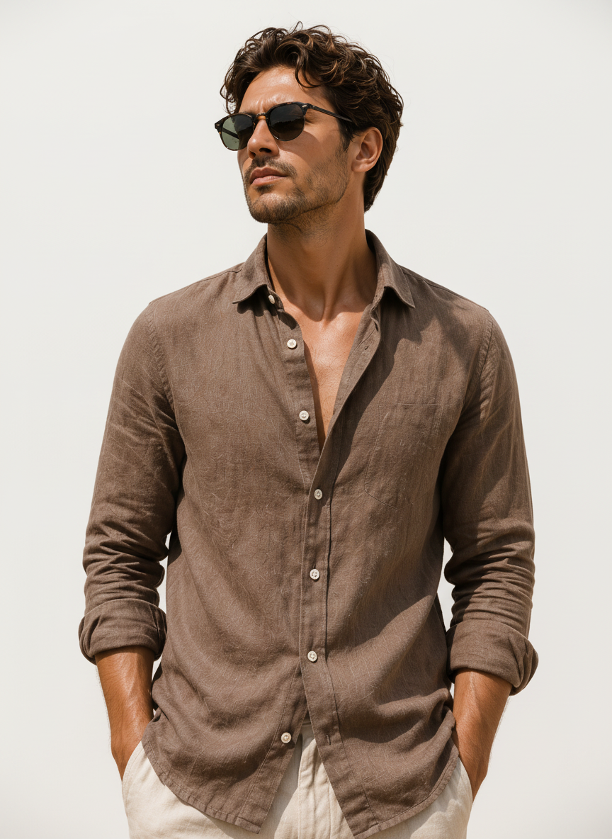 Mocha Linen Shirt