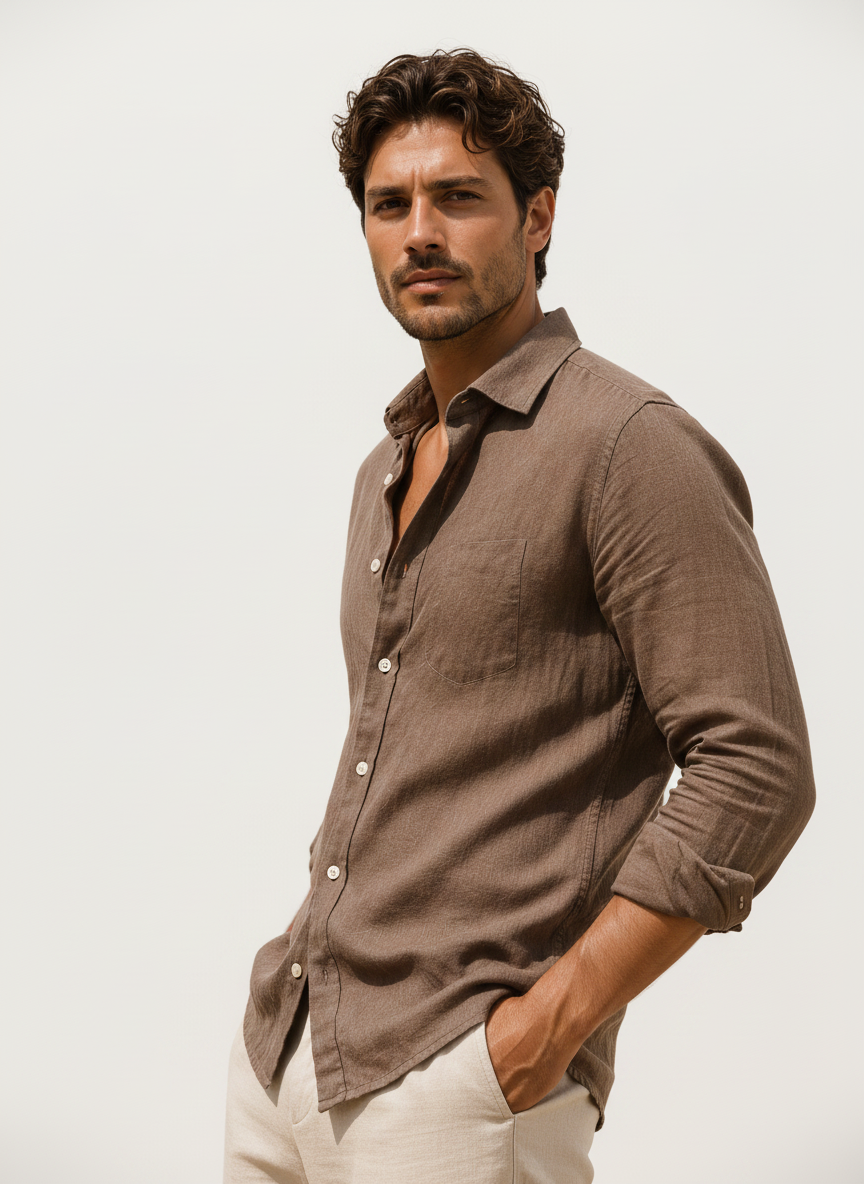 Mocha Linen Shirt