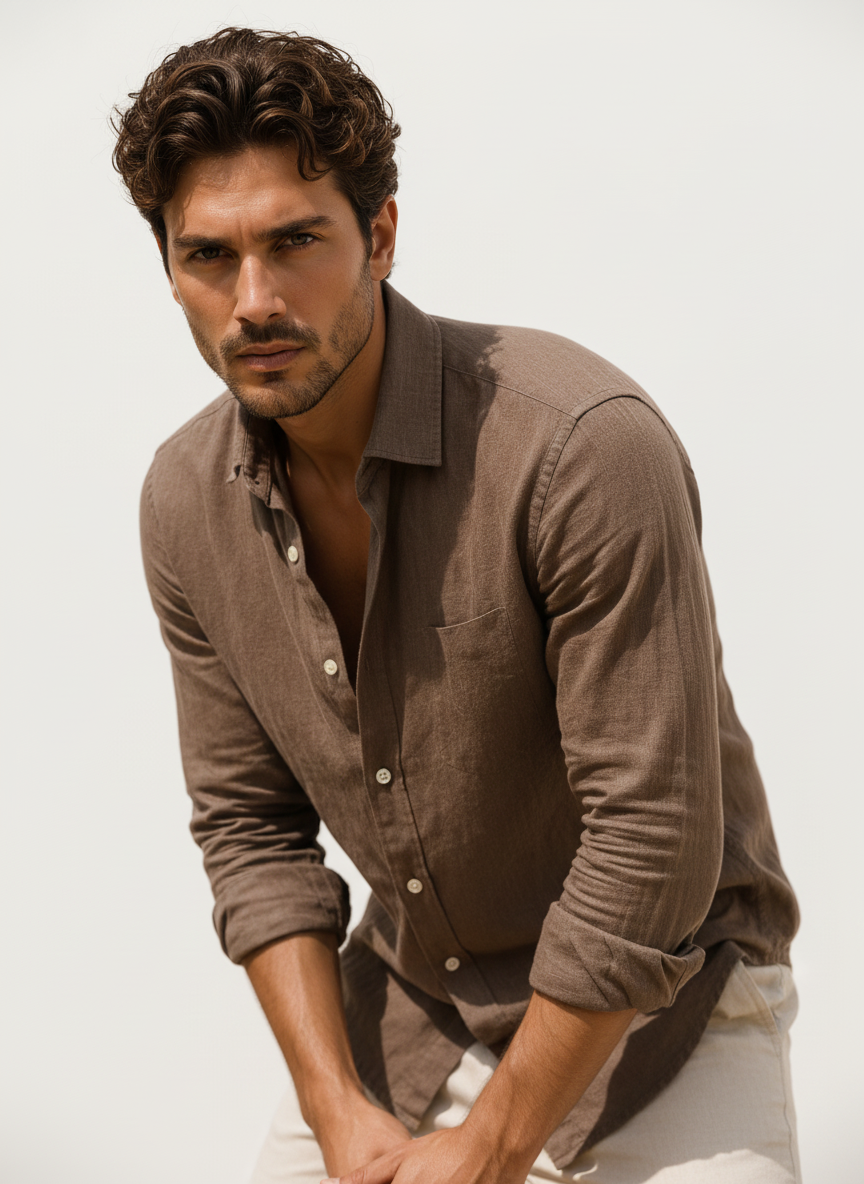 Mocha Linen Shirt